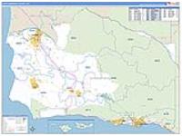 Santa Barbara, Ca Carrier Route Wall Map